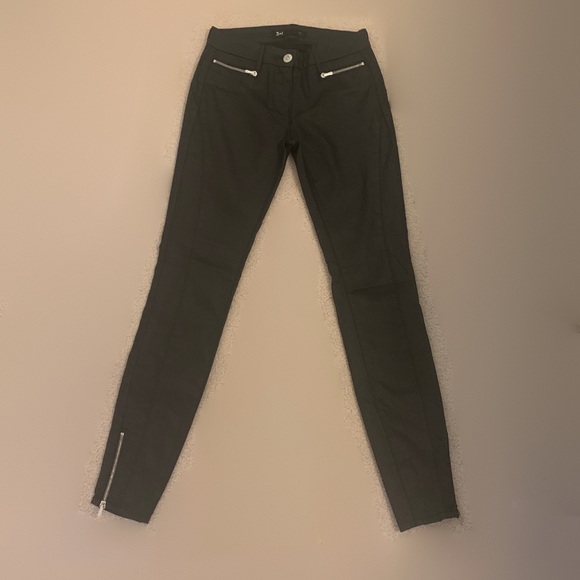 3x1 JEANS BLACK COATED WITH BOTTOM ZIPPERS - Picture 2 of 10